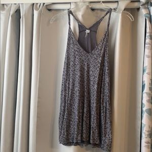 Grey and white tank top